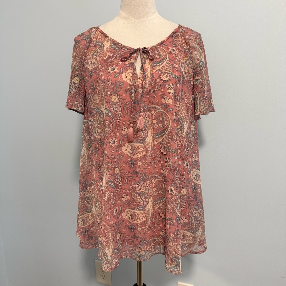 Show Me Your Mumu Short Sleeve Paisley   Blouse‎ Size S
